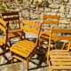 Set of 7 wooden chairs
