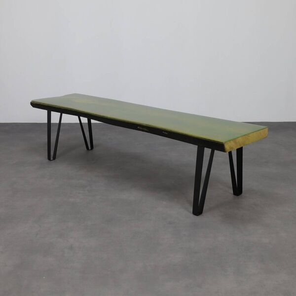 Banc unique fait main en époxy vert Fusion, années 1990