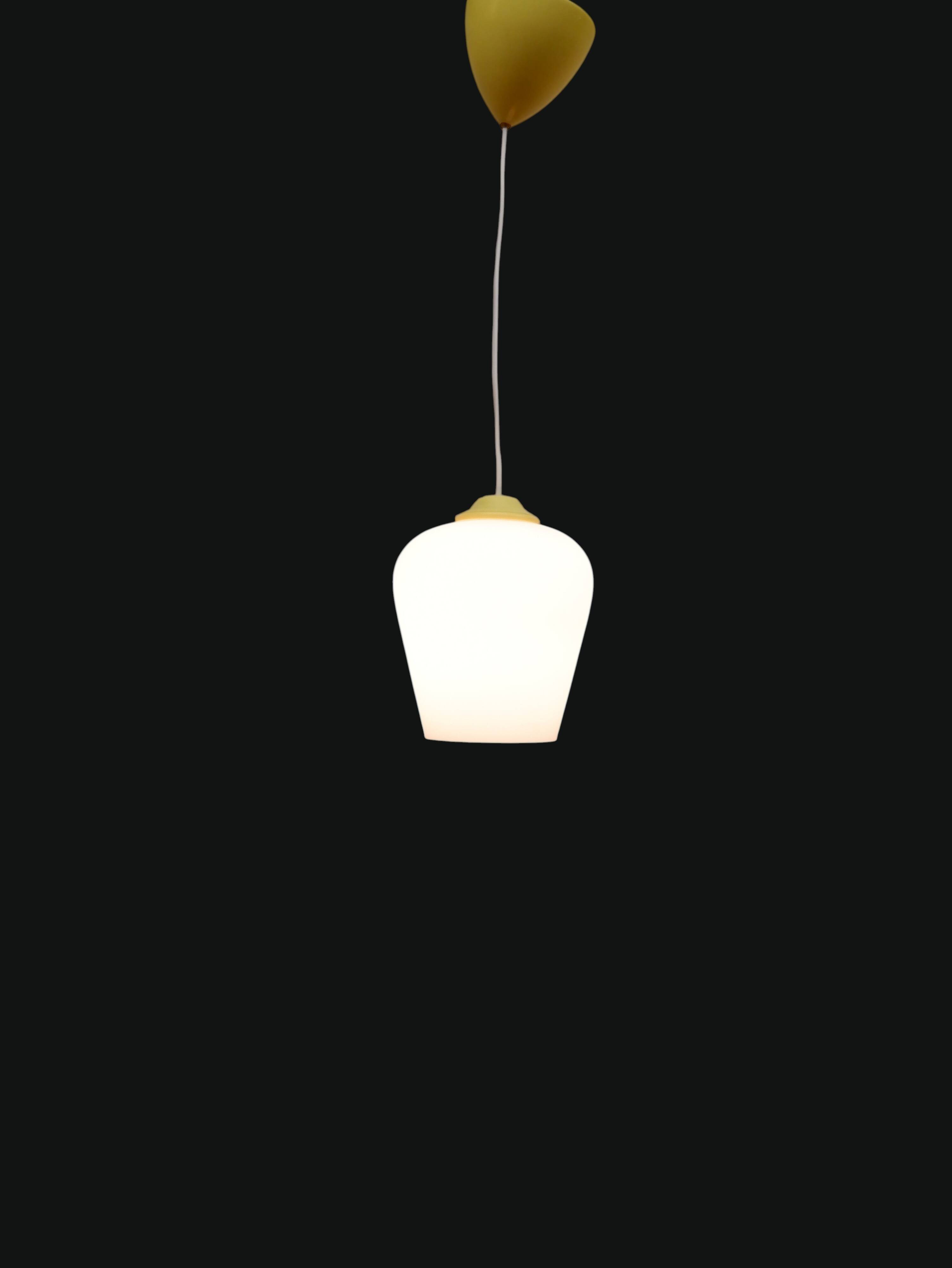 Milk glass pendant lamp, vintage