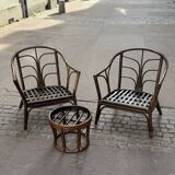Fauteuil en rotin vintage