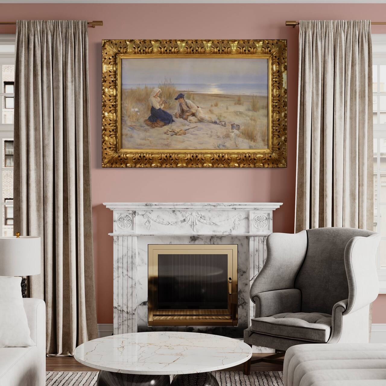 Italian painting signed watercolor from the 20th century