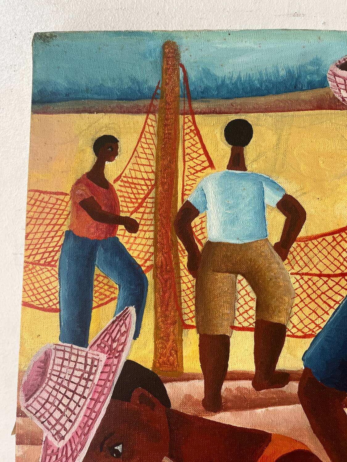 Brazilian fishing scene "Puxada de rede" signed