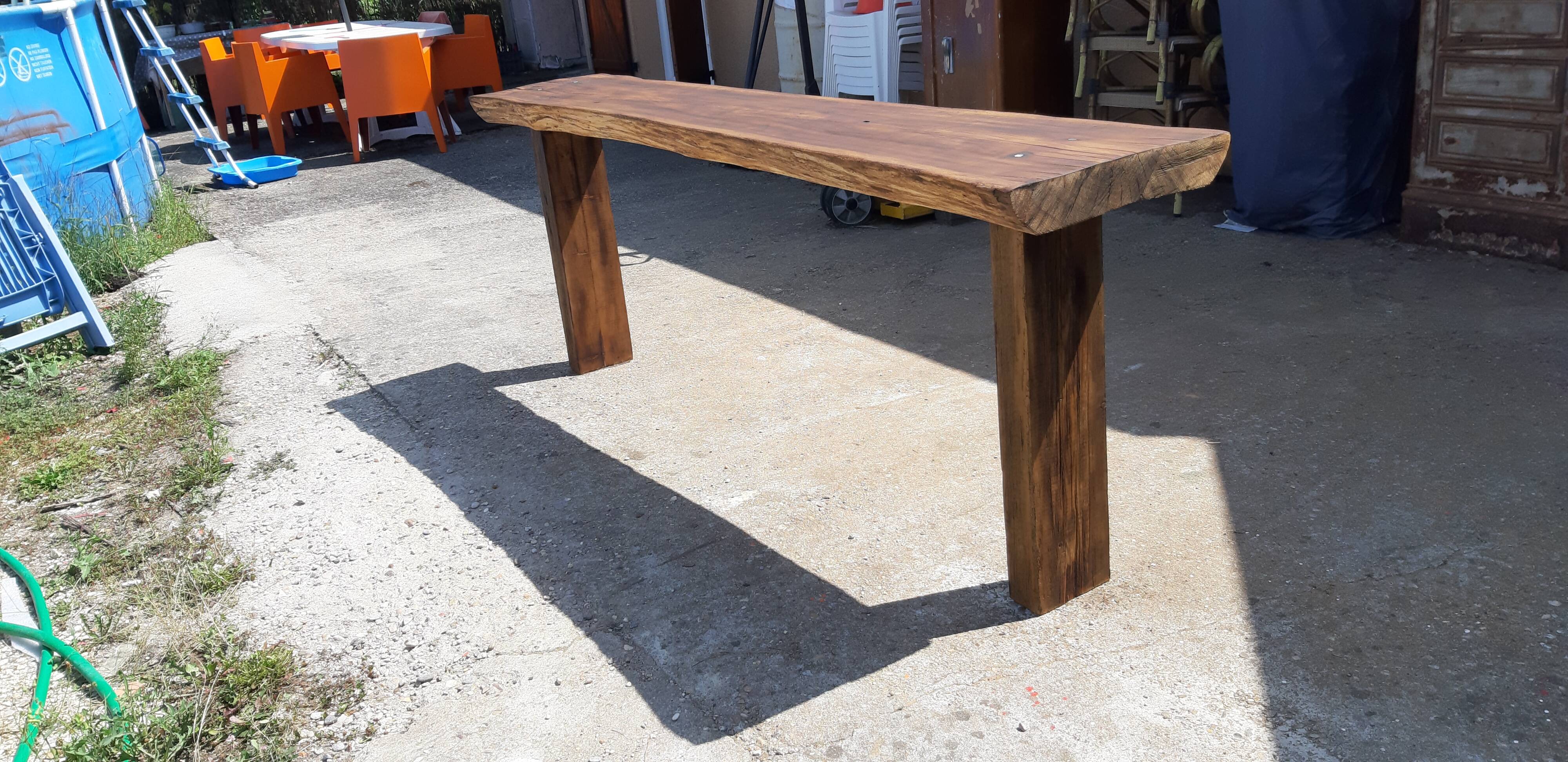 Industrial wood console