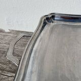 Rectangular silver metal tray