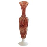 Rococo Revival Opaline Glass Vase by Stelvia, Hand-Blown, Italy, 1950s