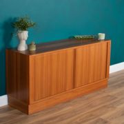 Retro Danish Modern Poul Hundevad (HU) Teak Danish Tambour Door Sideboard