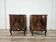 Pair of 1940s Chippendale bedside tables in walnut burl