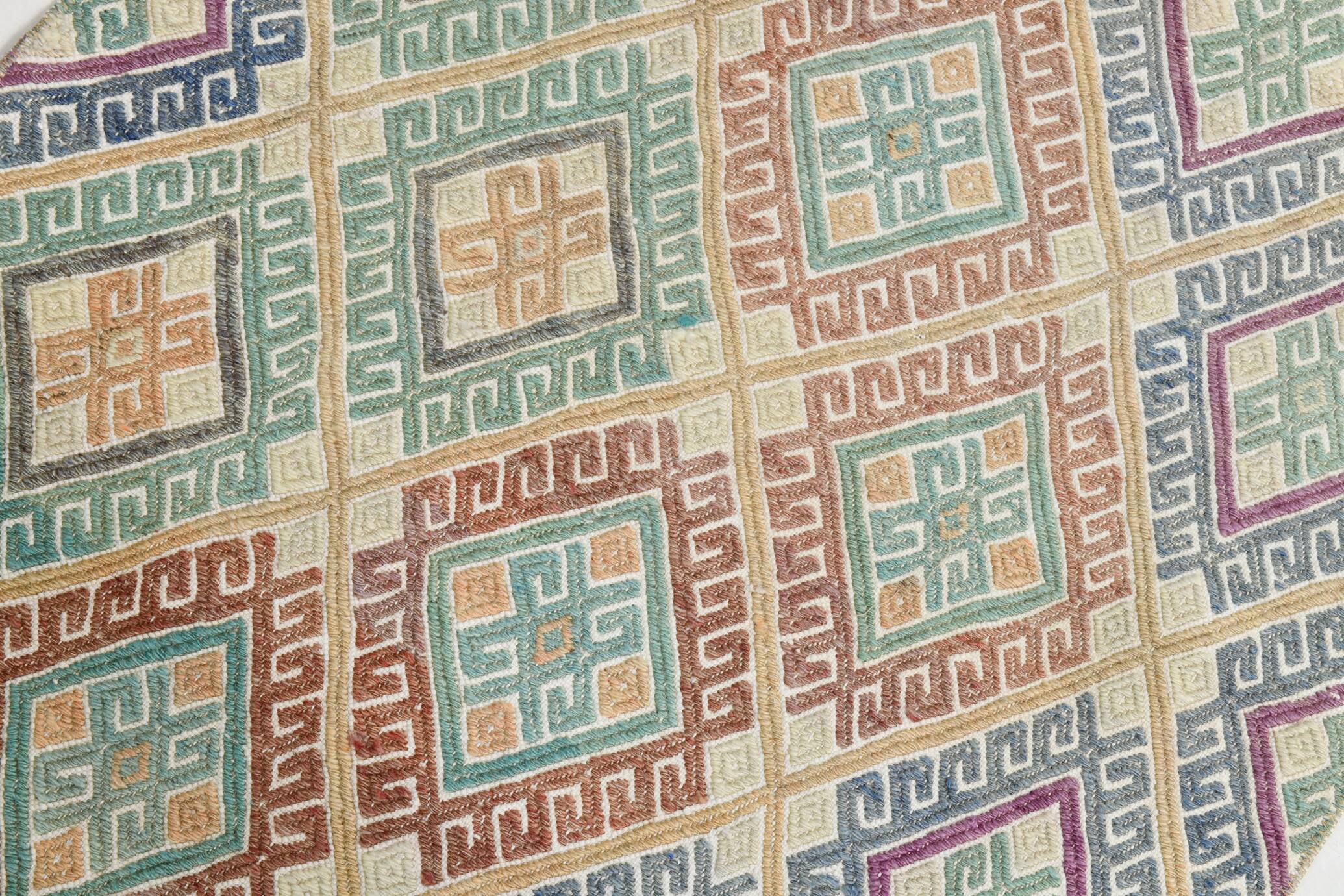 3x9 Soft Pastel Kilim Runner Rug, 81x286Cm