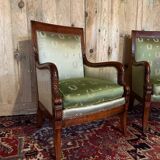 Pair of empire style mahogany shepherdesses.