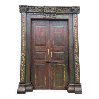 Old Indian Teak Door Original Piece and Patina
