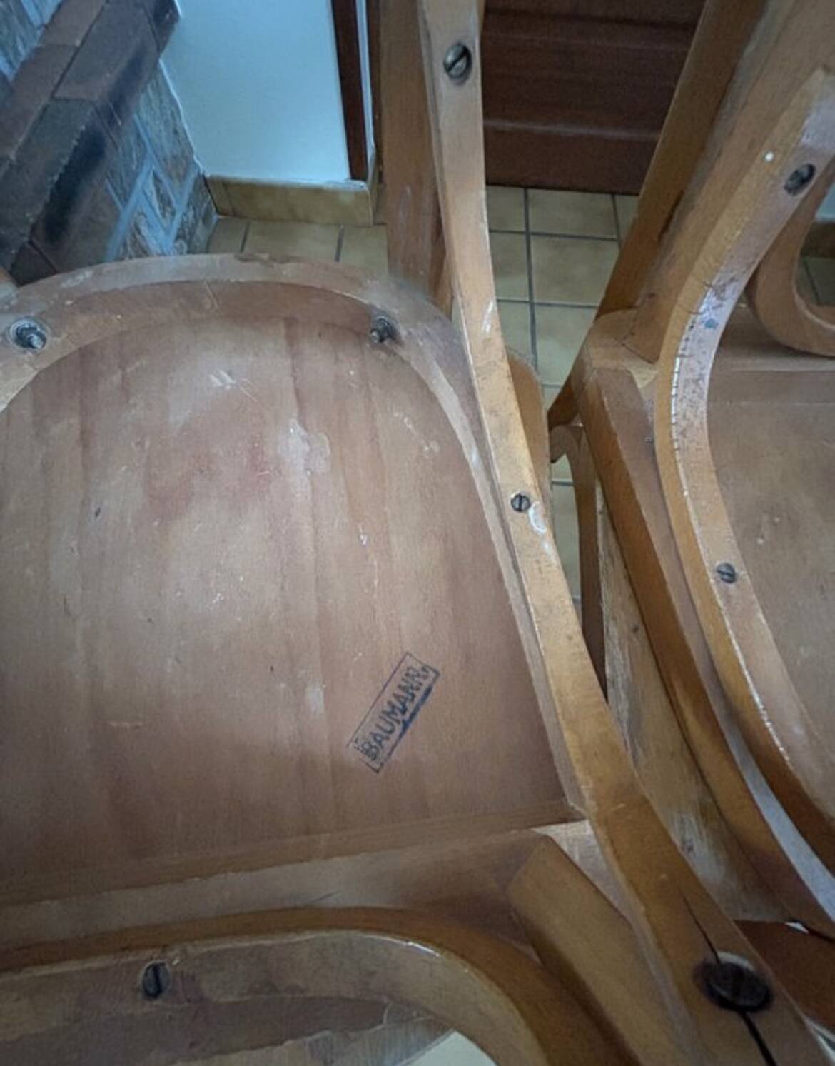 Set of 5 Baumann wooden chairs