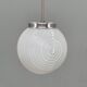 Czechoslovak Ribbed Opaline Glass Pendant Light, 1970s