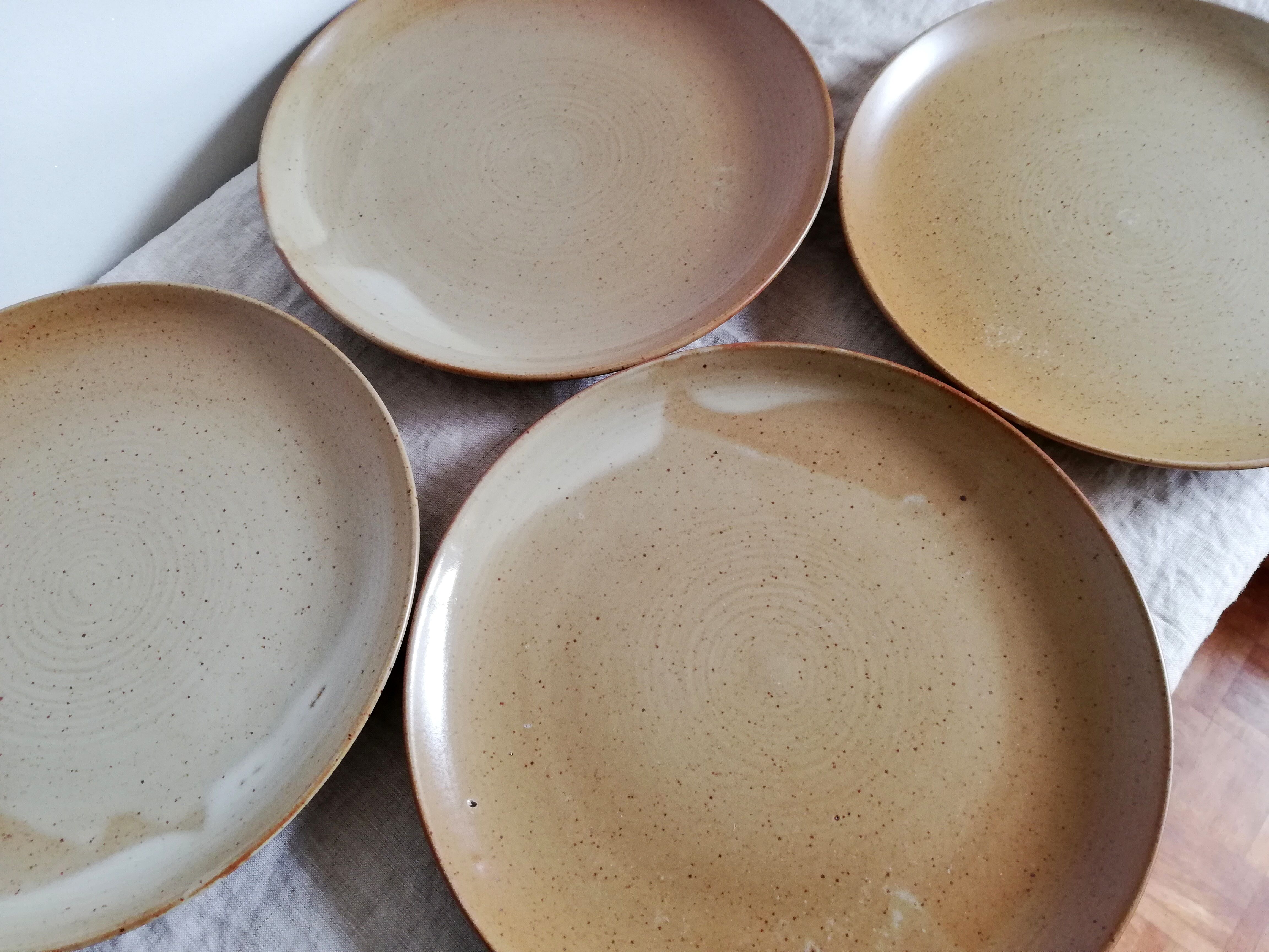 Service assiettes pour 4 en grès village CNP France