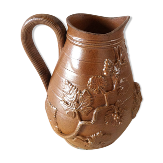 Sandstone pitcher embossed "petitpierre" Digoin