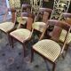 6 empire gondola chairs in mahogany and velvet