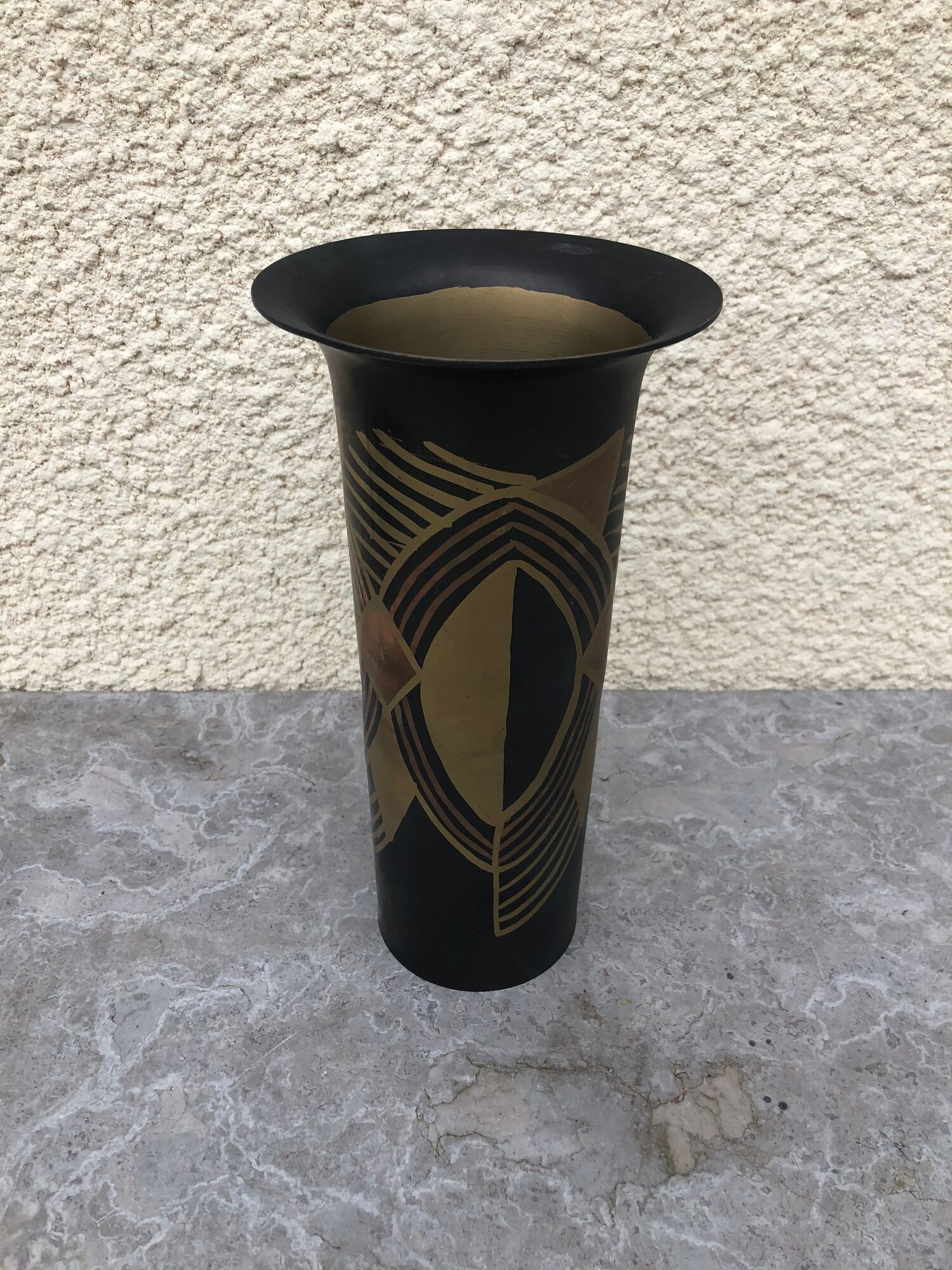 Vase art deco in dinanderie . France circa 1930 - 1940