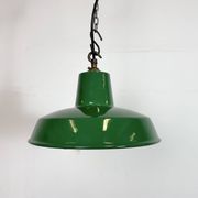 Industrial Green Enamel Factory Pendant Lamp , 1960s