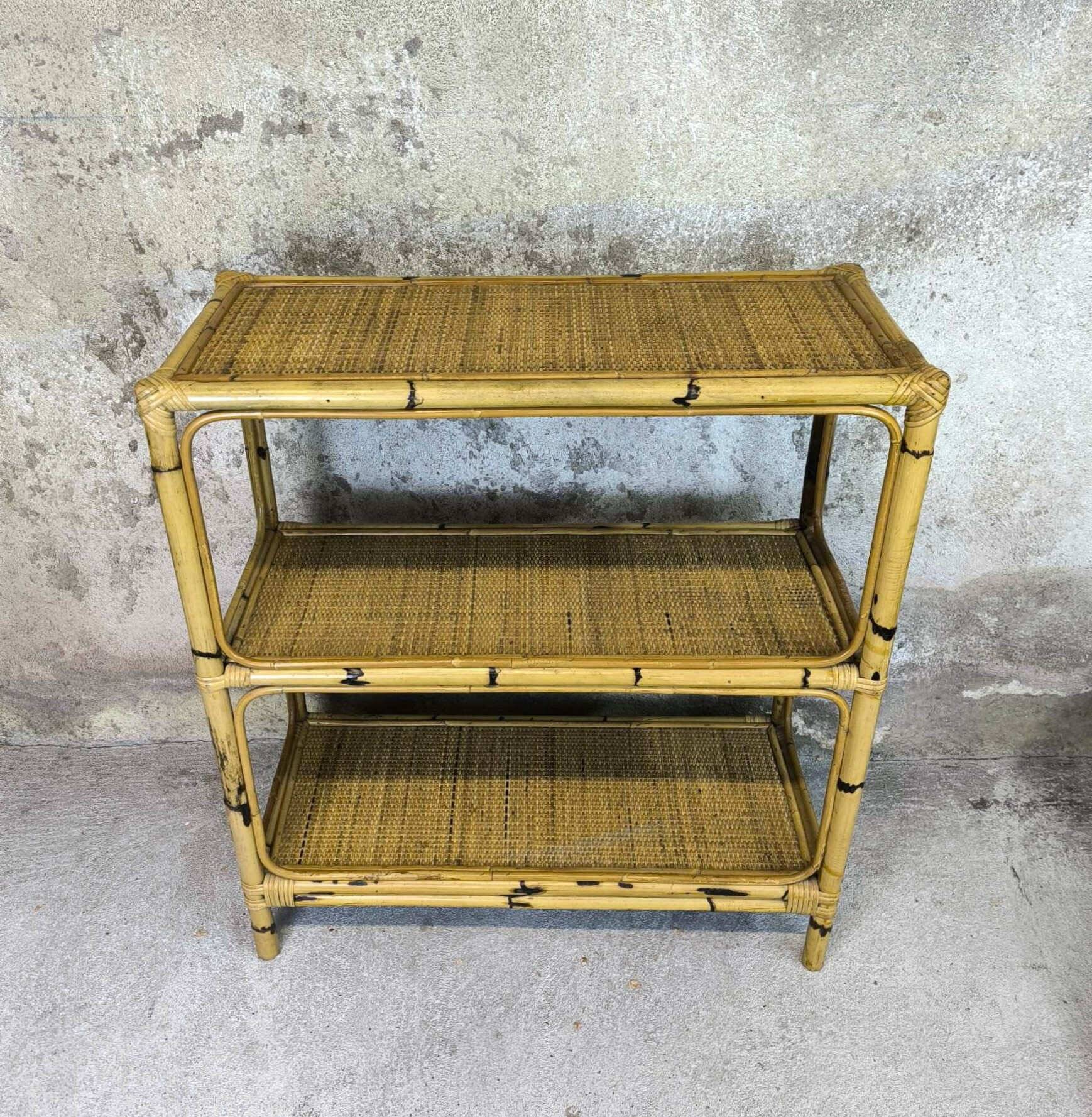 Vintage rattan shelf
