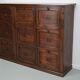 Antique french oak apothecary / filing cabinet folding doors, late 19th century