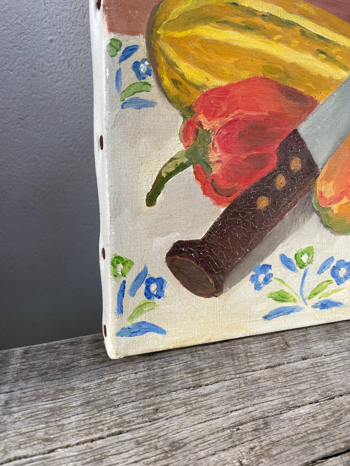 Still life oil on canvas with vegetables