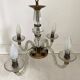 Vintage 1950s glass and brass suspension light