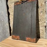 Old wooden mirror and metal angle barber shape 18th