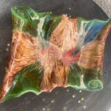 Vintage vallauris style glazed ceramic fruit cup