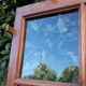 Glass window h141xl263 in oak 4 leaves