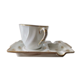 Coffee cup and saucer verlaine ashtray - Porcelain de Limoges