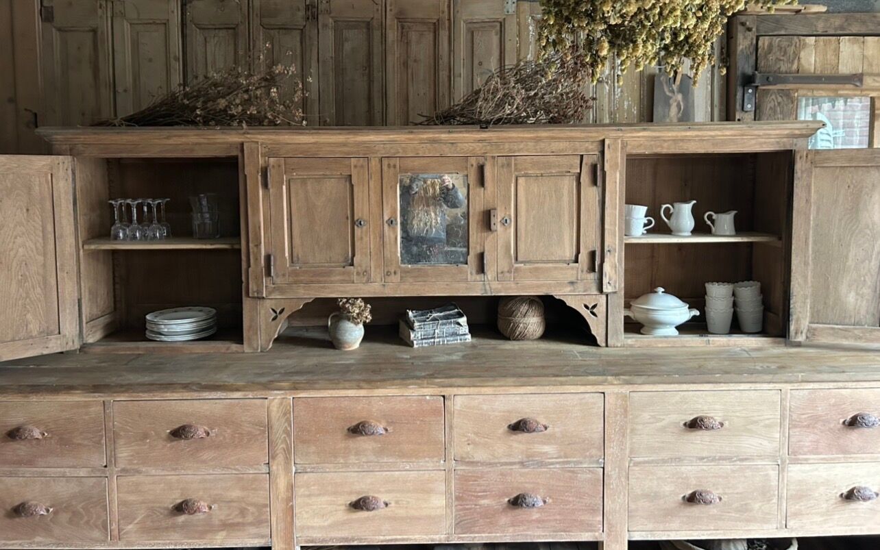 Antique oak dresser top