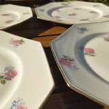 4 flat plates in Limoges porcelain