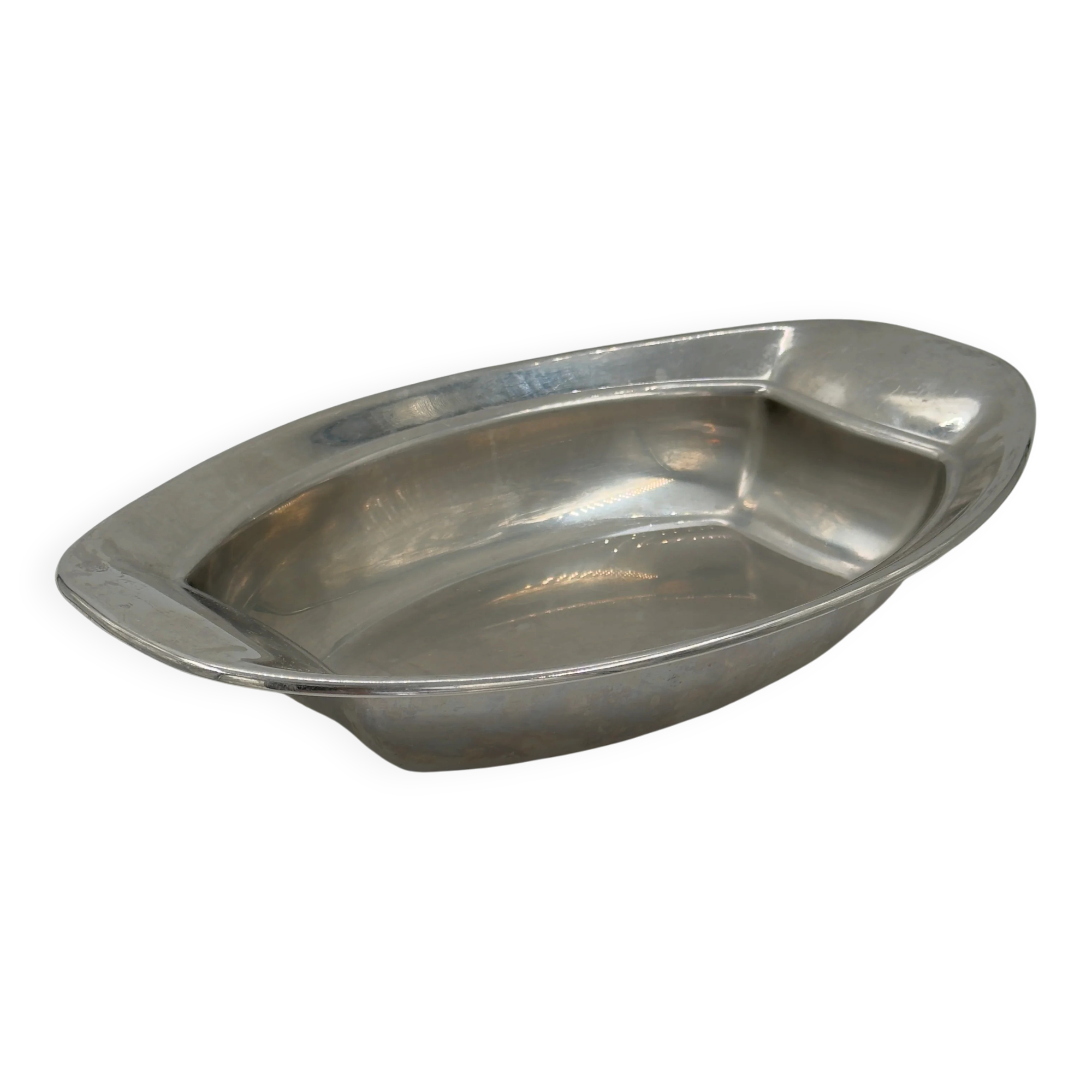 Plat de service ovale compartimenté vintage en métal argenté