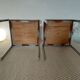 Pair of vintage stackable stools in faux leather and chrome - 70s