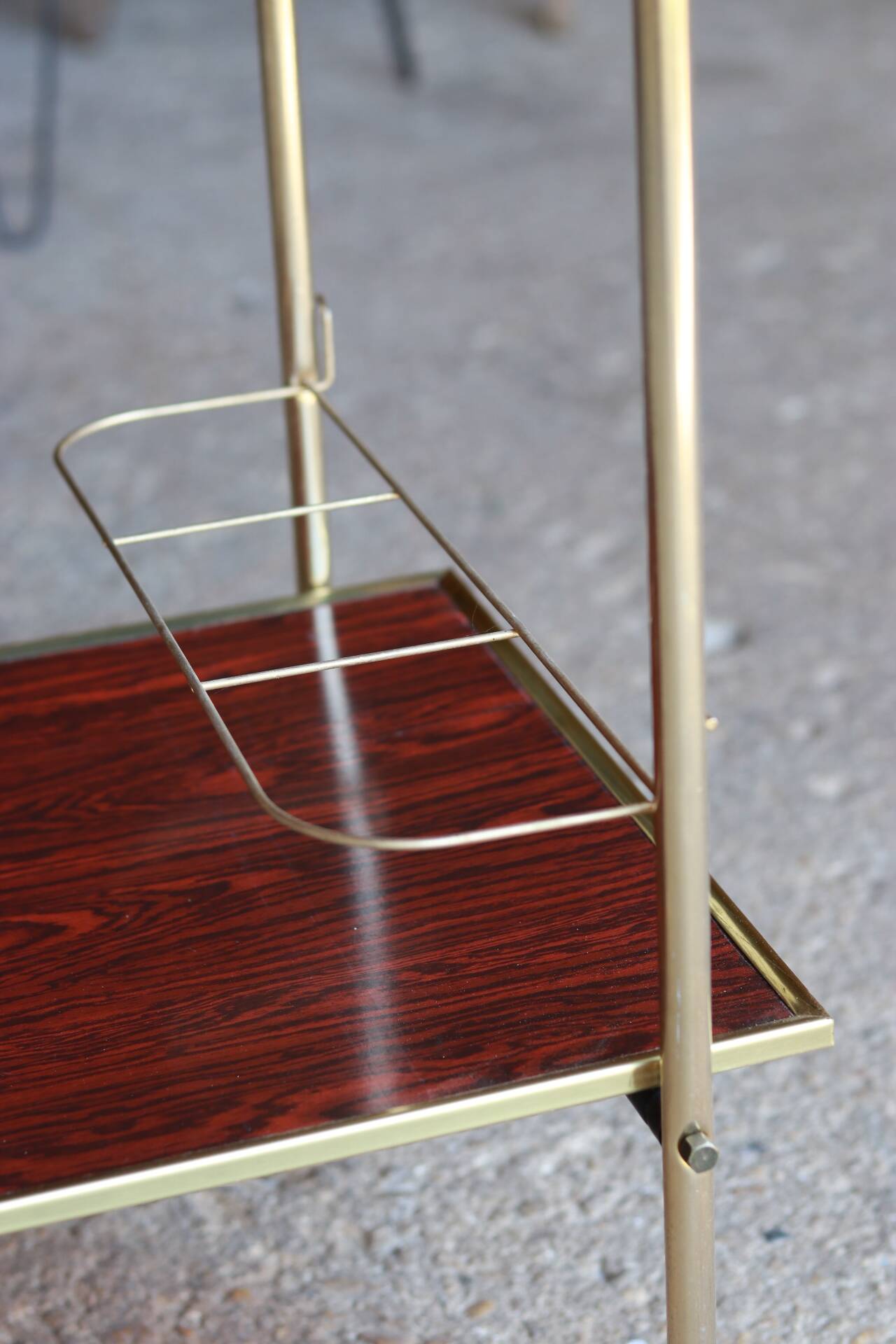 Vintage gold mini-bar trolley