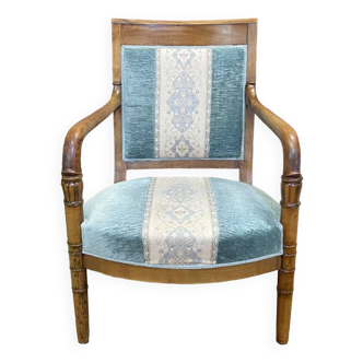 Fauteuil d'époque Restauration en merisier XIXème