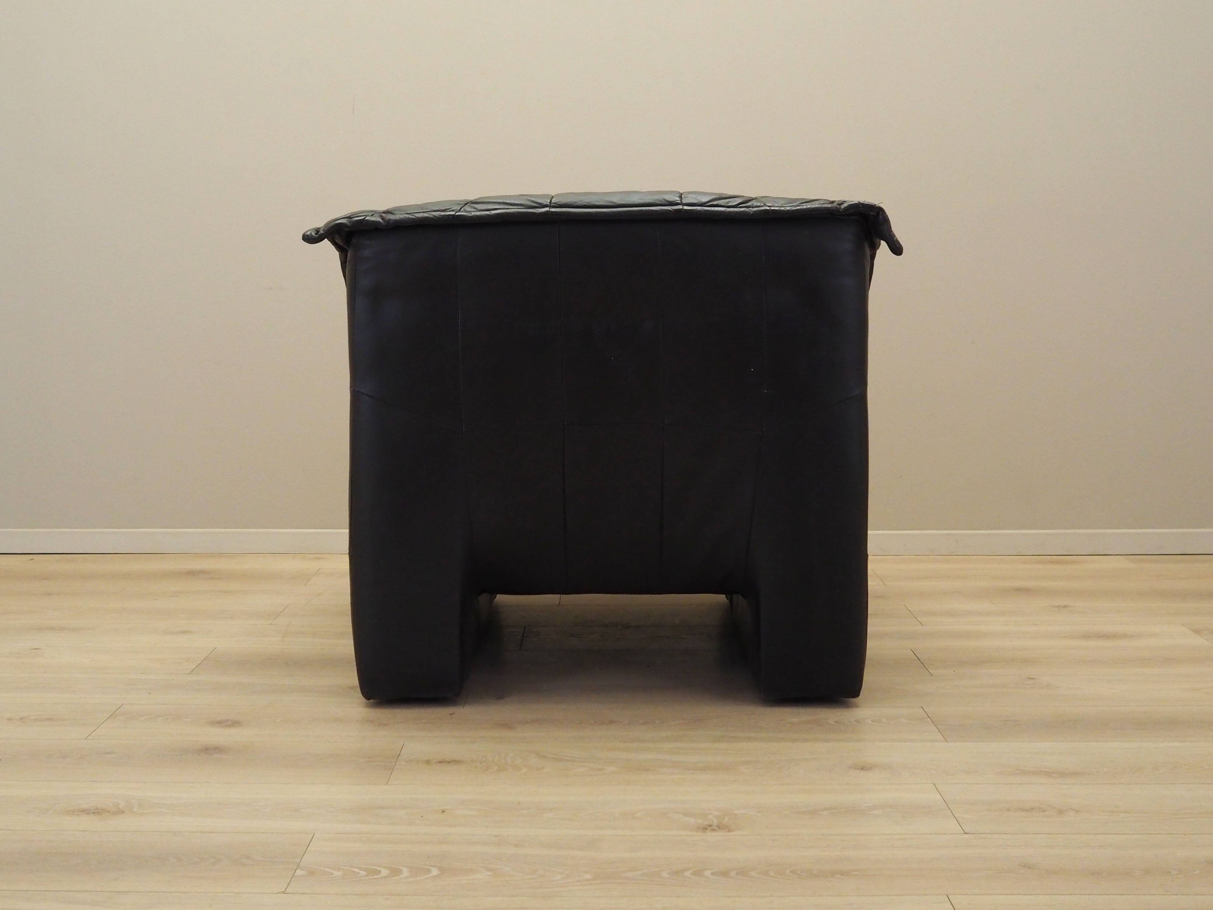 Leather armchair, Italian design, 1960s, production: Italy