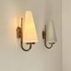 Pair of vintage wall lights in glass, brass, and opaline, Italy, 1970.