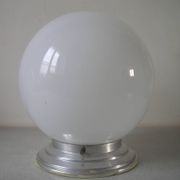 Old ceiling light globe ball sphere light in opaline aluminum support 22 cm