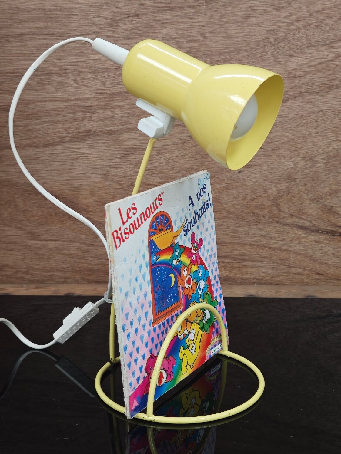 Lampe de bureau vintage jaune 1980