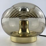 Smoked Glass & Gold Chromed table lamp futura by Peill and Putzler 1970