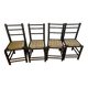Set of 4 vintage chairs in the style of Charles Dudouyt, made of turned wood and upholstered.