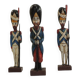 lot of three English soldiers in carved wood / vintage