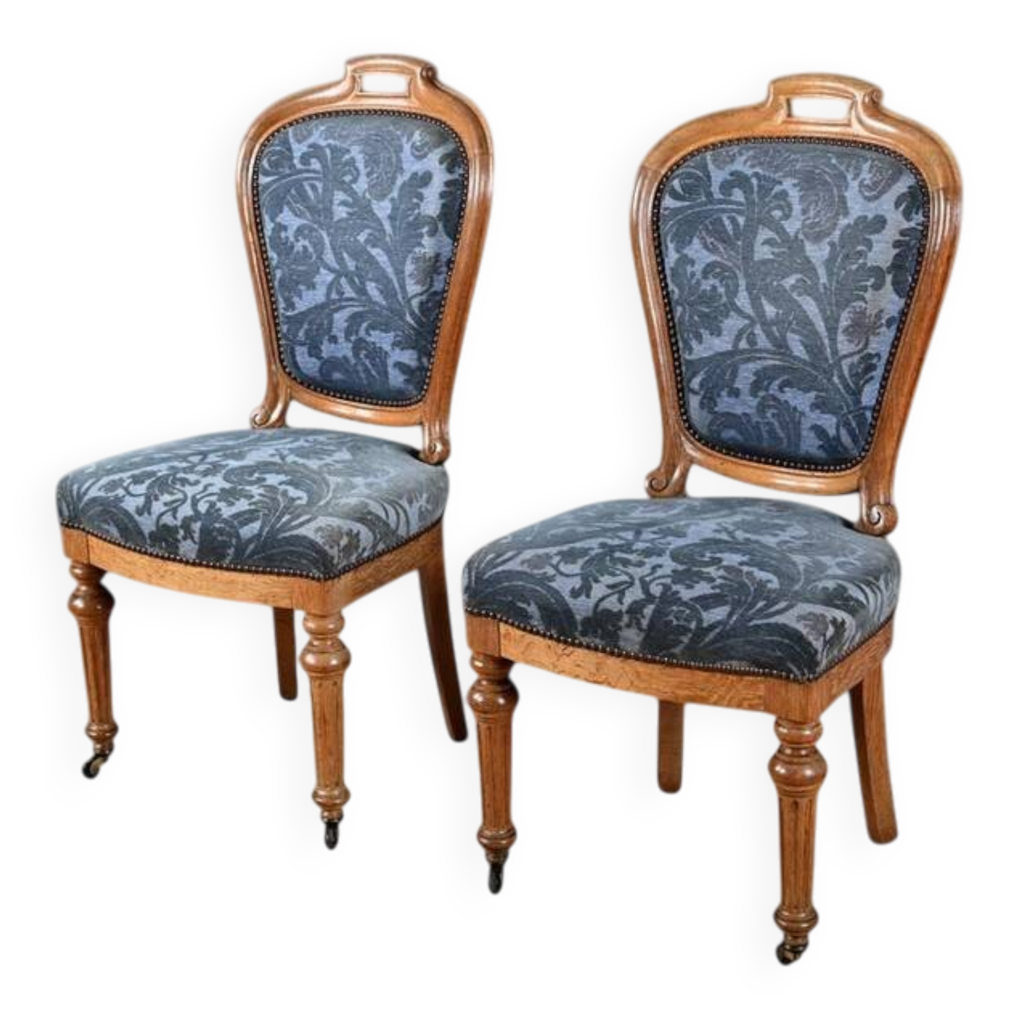 Paire de chaises en chêne, style Louis-Philippe, milieu XXème