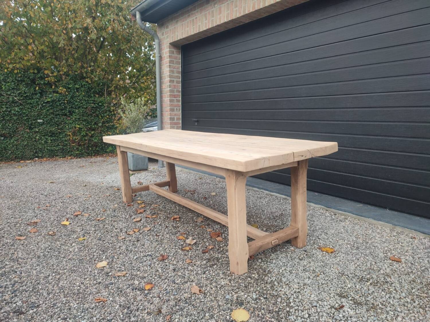 Large solid oak farmhouse table 2.45m