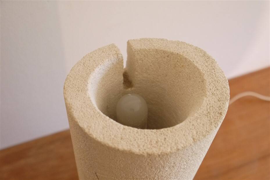 Vintage stone lamp in the style of Albert Tormos