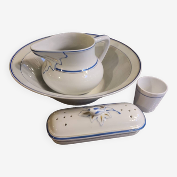 Limoges earthenware 4-piece toilet set