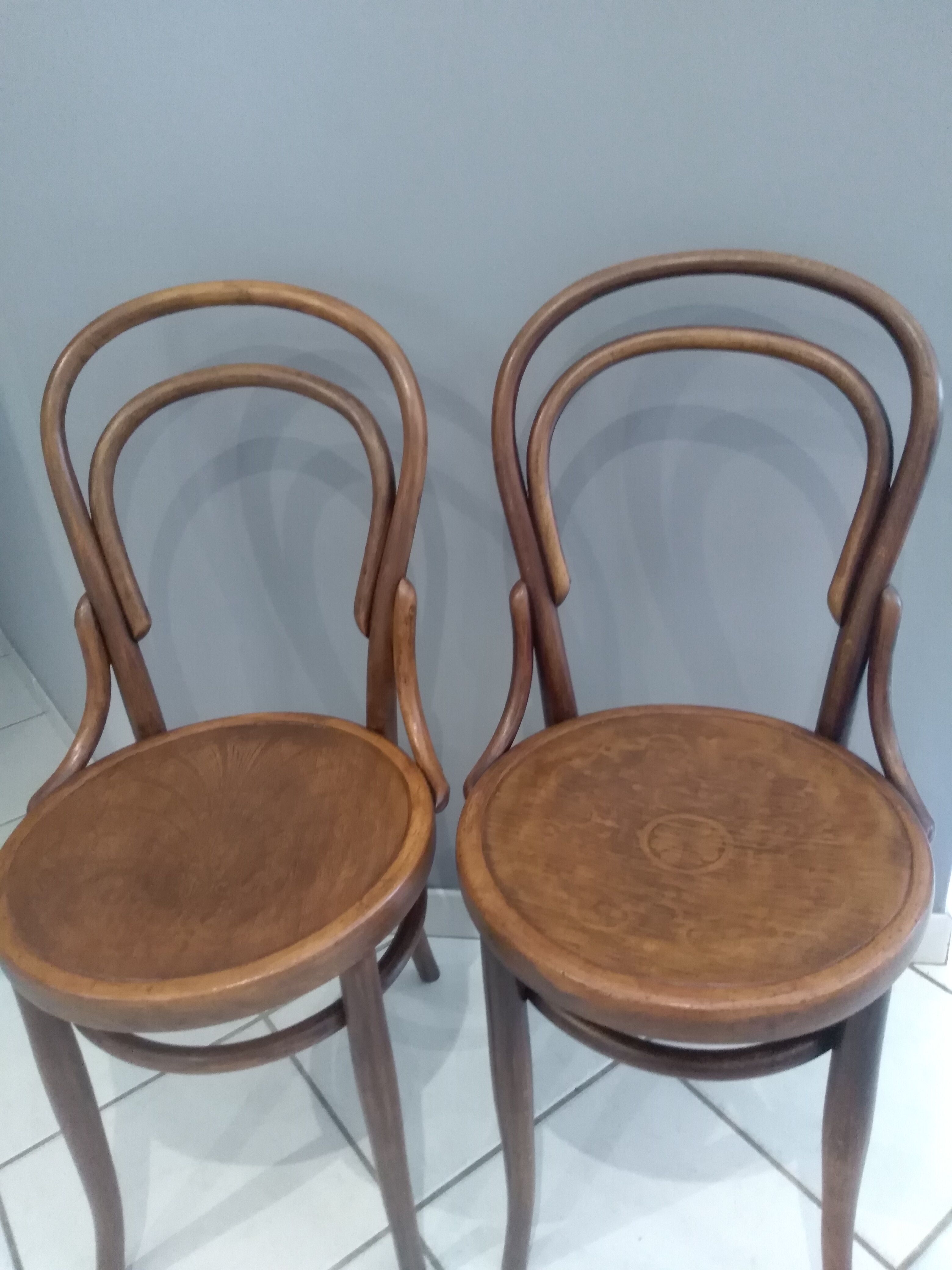 Lot 6 chairs of Bistrot mismatched - 1900
