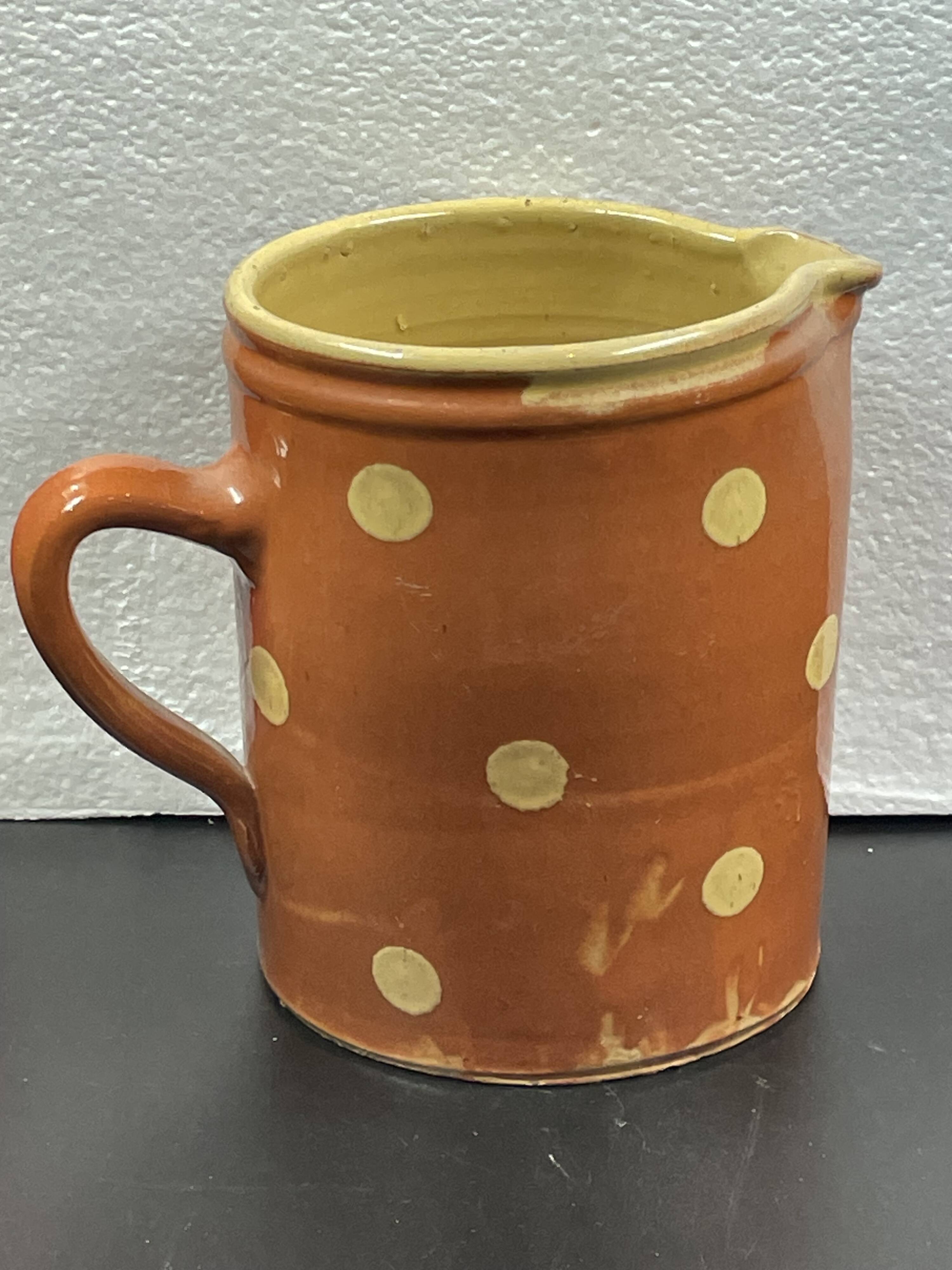Large Savoie Polka Dot Pitcher, Said Le Savoyard H 18.5 cm