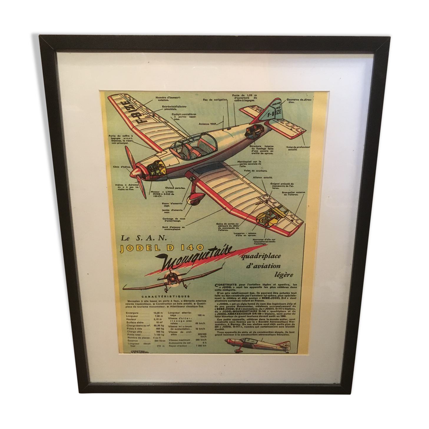 Aircraft Jodel D140 framed