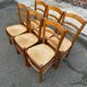 6 solid wood straw-seated Louis Philippe chairs, oak, 20th century.